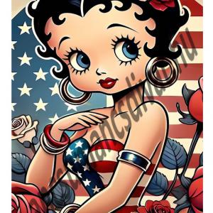 Betty Boop 001 gyöngyvászon textilpanel választható méretben