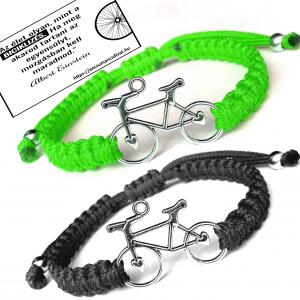 Biciklis kabala makramé páros karkötő szett fekete neonzöld