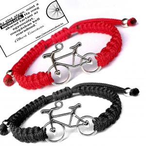 Biciklis kabala makramé páros karkötő szett fekete piros