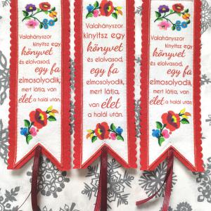 Bölcsesség filc könyvjelző kalocsai virágok - Valahányszor kinyitsz egy könyvet...