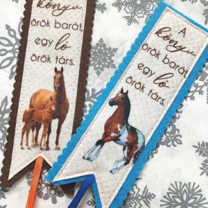 Bölcsesség filc könyvjelző szett (2darab) lovas kék barna