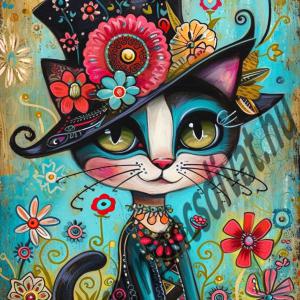 Cica macska 002 textilpanel választható méretben