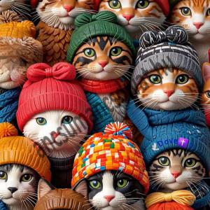 Cica macska 004 textilpanel választható méretben