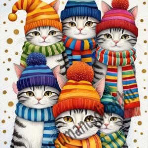 Cica macska 007 textilpanel választható méretben