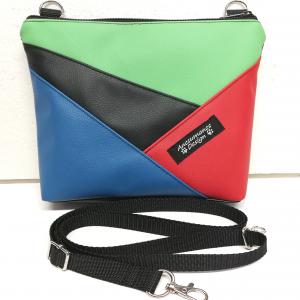 ColorBlock talpas válltáska oldaltáska övtáska  / fekete piros zöld kék