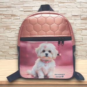 Cuki Selyemkutya fekete-rose "DORINA-M" hátizsák 29x24x10