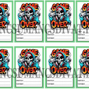 Designer füzetcimke 8darab/szett Game Over 01