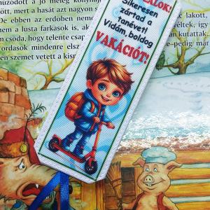 Designer könyvjelző gyerekeknek tanév vége vakáció ajándék - Rolleres fiú
