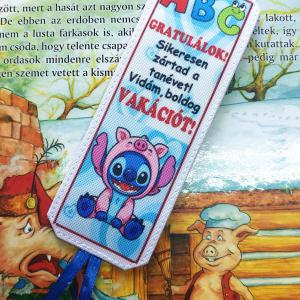 Designer könyvjelző gyerekeknek tanév vége vakáció ajándék - Stitch