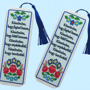 Designer könyvjelző tanároknak tanév vége Köszönöm hogy fogtad kezem...kék