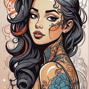 Fantasy girl 003 gyöngyvászon textilpanel választható méretben