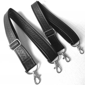 Fekete textilbőr táskafül szett hátizsákhoz-állítható méretű karabineres 3cm (m393)