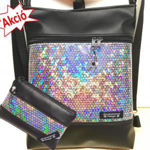 Flitter hologramos 3in1 hátizsák univerzális táska + neszi szett
