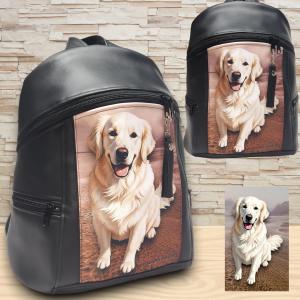 Golden retriever kutyás MAXIM BackPack L hátizsák textilbőr pántokkal 36x30x16