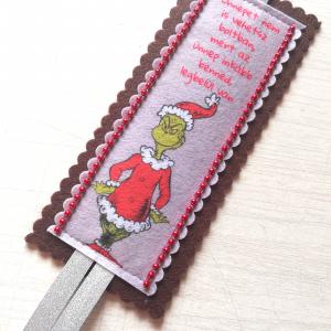 GRINCS - karácsonyi kézműves filc könyvjelző