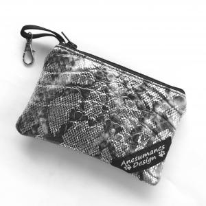 Happiness Textilbőr kulcscsomótartó, aprótartó, kártyatartó Elegáns csillogó hüllőmintás