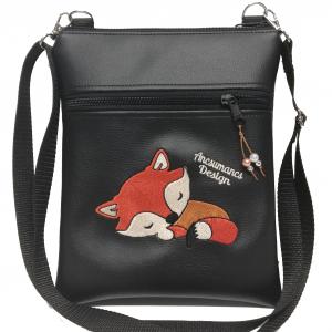 Hímzett kisróka oldaltáska övtáska 22x26cm