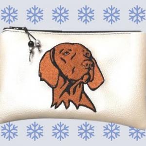 Hímzett Magyar vizsla kutya piperetartó neszeszer pénztárca