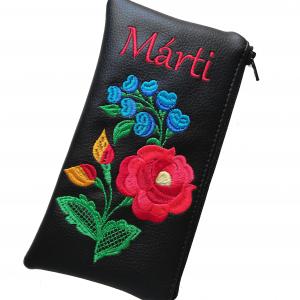 Hímzett népi motívumos telefontartó piperetartó névvel vagy név nélkül 008