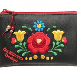 Hímzett Piperetartó neszeszer pénztárca Hungarian Folkart05 Kalocsai virágos