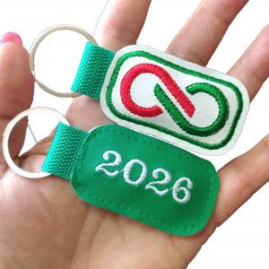 Hímzett Rendszerváltás 2026 kulcstartó (zöld)