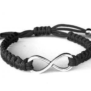 INFINITY BLACK  végtelen kabala makramé karkötő