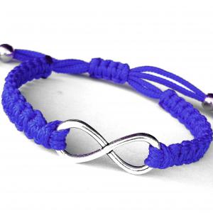 INFINITY BLUE feltöltődés királykék kabala makramé végtelen karkötő