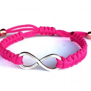 INFINITY PINK végtelen védelmező kabala makramé karkötő