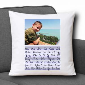 Játékos tanulás! Fényképes ABC mintás párna 35x35cm - Gamer 001