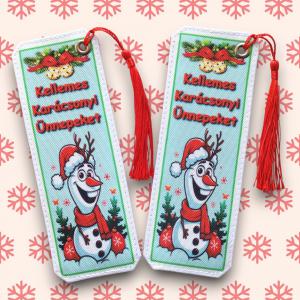 Karácsonyi designer cordura-bőr könyvjelző - Olaf Kellemes Karácsonyi Ünnepeket