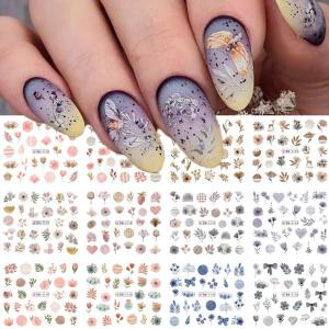 Körömépítés - Körömdíszítő matrica 12darab/szett BN2125-BN2136 virágok