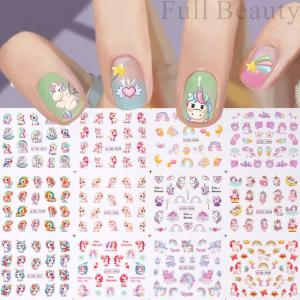 Körömépítés - Körömdíszítő matrica 12darab/szett BN2857-BN2868 unikornisok