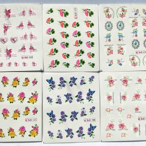 Körömépítés - Körömdíszítő matrica  6darab/szett Gyönyörű virágok002