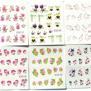 Körömépítés - Körömdíszítő matrica  6darab/szett Gyönyörű virágok003