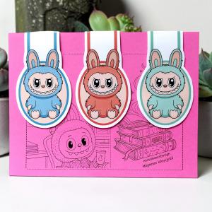 LABUBU Kézműves mágneses könyvjelző szett 3darab/szett 9,5cm