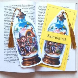 Laminált designer könyvjelző Palackba zárt világ 04