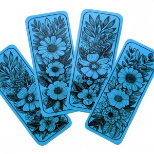 Laminált könyvjelző FlowerArt 01 kék