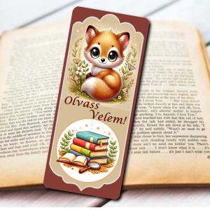 Laminált könyvjelző Rókás 01 Olvass velem