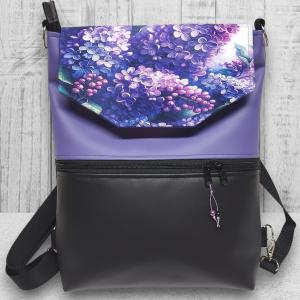 Lila orgonák fedélrészes 3in1 hátizsák univerzális táska