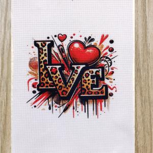 Love 01 gyöngyvászon textilpanel választható méretben