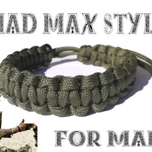 MAD MAX STYLE Cobra férfi paracord karkötő katona zöld (sötétkeki)