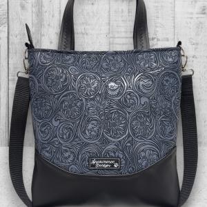 Melanie pakolós válltáska oldaltáska hátulzsebes kézifüllel - Elegáns 3D virágok