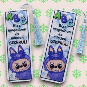 Motívációs könyvjelző - Labubu fiús - Bízz magadban és minden sikerül!