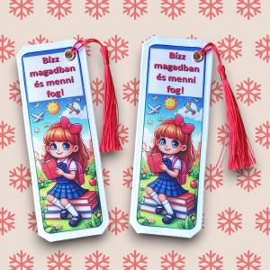 Motívációs könyvjelző - Lány - Bízz magadban és menni fog!