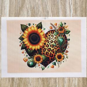 Napraforgós szív cordura textilpanel választható méretben