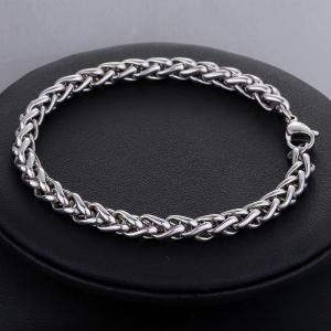 Nemesacél 5mm karlánc fonott, ezüst színű uniszex 20,5cm