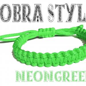 NEONGREEN COBRA  kabala makramé karkötő