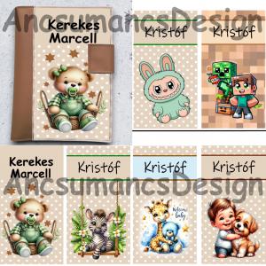 Névre szóló Egészségügyi kiskönyv borító Szerkesztő BARNA alapra!