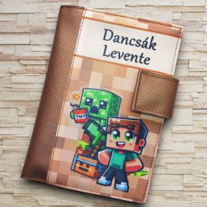 Névre szóló neves Egészségügyi kiskönyv borító - Minecraft Gabriola Bronz