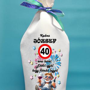 Névre szóló üveg köpeny boros és pezsgős üvegre (Férfi születésnapos 001)